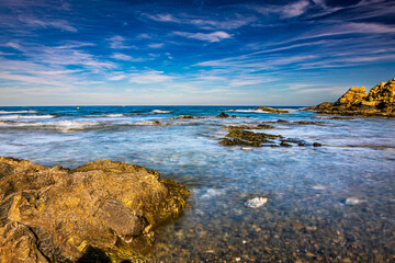 Beach photography of the town of Llança