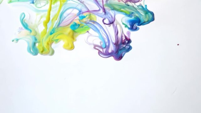 Liquid paint on a white background