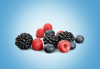 Group of ripe fresh different berries