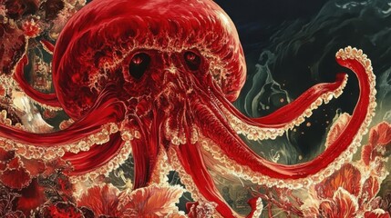 Obraz premium Ethereal Jellyfish: A Surreal Exploration of Oceanic Mystique and Vibrant Imagery