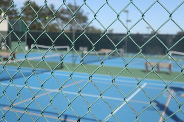 Fototapeta premium Tennis Court Chain Link Fence