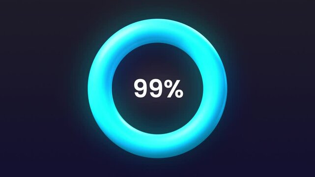 count down from 0 to 100 percentage on dark blue background