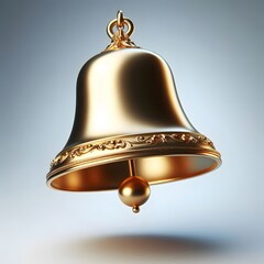 gold Christmas bells isolated on a white background. symbol of Christmas, school bell, vintage bell