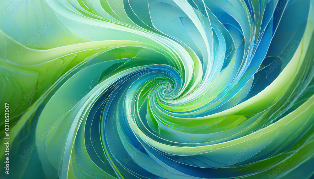 Poster abstract swirl of blue and green hues creates a serene and dynamic visual effect in an artistic comp
