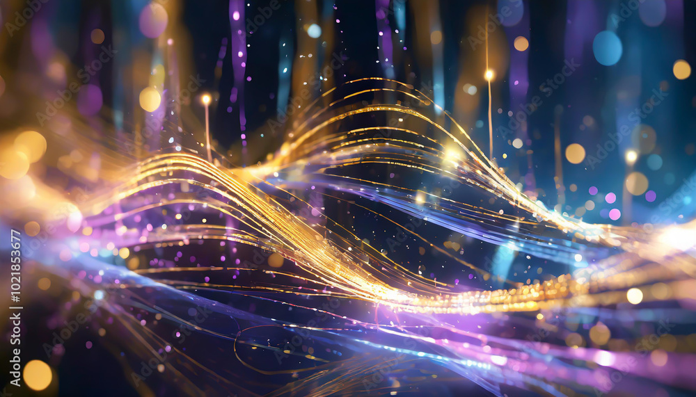 Aufkleber abstract waves of light in vibrant colors create a mesmerizing display of energy and motion against 