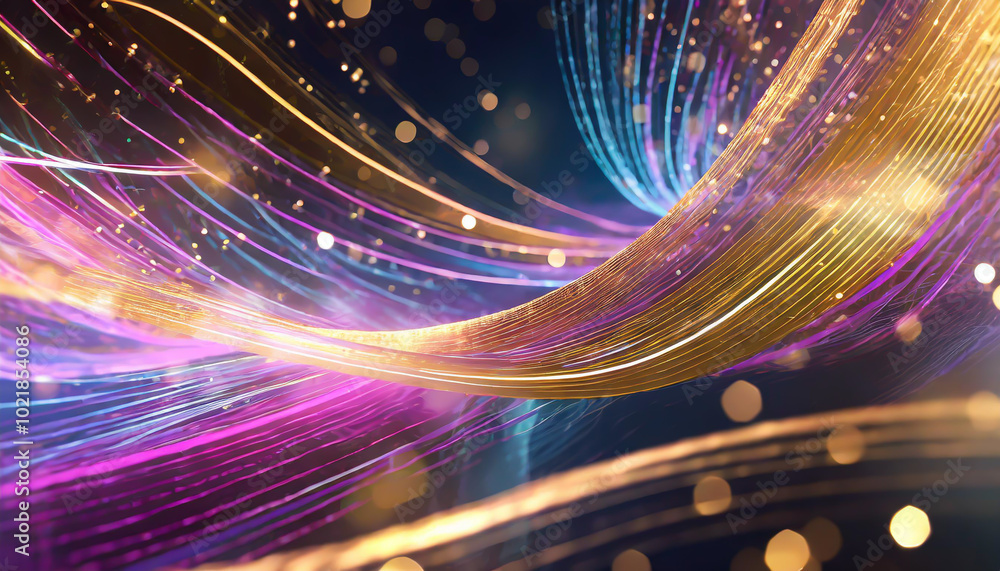 Aufkleber swirling colorful light patterns with glowing particles create an abstract design for digital art ba