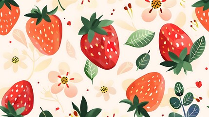 Berries set on abstract background. Cherry, raspberry, blueberry, blackberry, strawberry and other berry taste. Fresh summer juicy berry. Flat Vector illustration