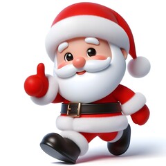 3D cartoon character Santa Claus Marry Christmas happy smile, Santa Claus's character is isolated on a white background.