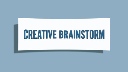 Creative Brainstorm. A card isolated on blue background.