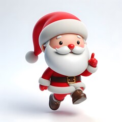 3D cartoon character Santa Claus Marry Christmas happy smile, Santa Claus's character is isolated on a white background.