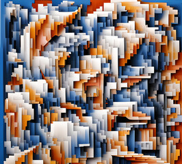 Obraz premium Geometric shapes and gradient color shifts create a mesmerizing optical illusion, a colorful chaos of overlapping and interrelated shapes.generative ai