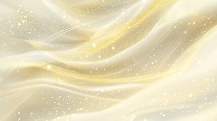 White and gold translucent fabric with a shimmering effect.