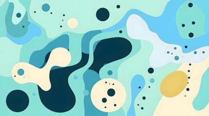 Seamless Background of abstract Shapes and Textures in cyan Tones. Creative Wallpaper