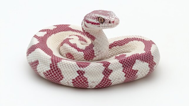 Pied-Ball Python, Royal Python, or Ball Python With Rare Color Morph Isolated on White