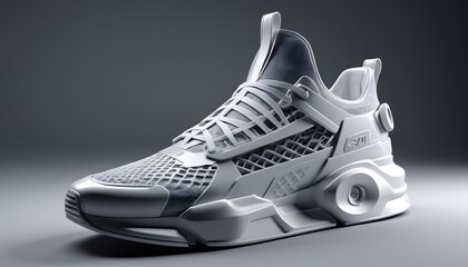 Close-Up of Modern Athletic Shoe on Indoor Track