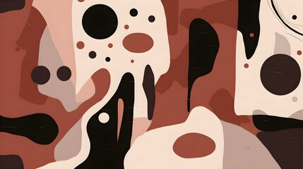 Seamless Background of abstract Shapes and Textures in dark red Tones. Creative Wallpaper