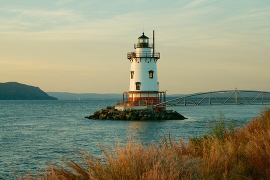 Sleepy Hollow Lighthouse on the Hudson River in Tarrytown, New York