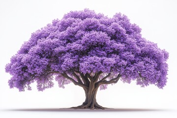 A beautiful jacaranda tree in full bloom with vibrant purple flowers covering the branches