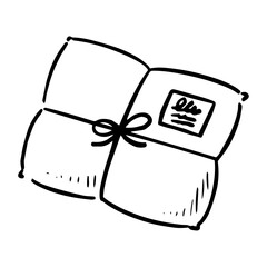 手書き　小包　モノクロ