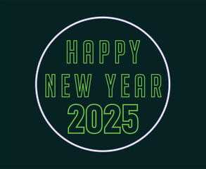 Fototapeta premium Happy New Year 2025 Abstract Green Festive Elegant Design Vector Illustration