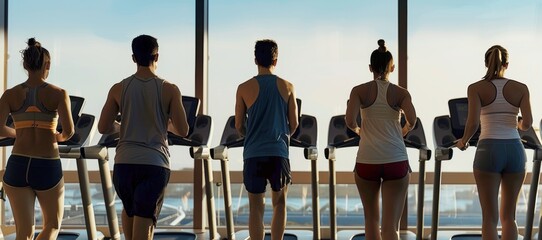 group of people in the gym exercising