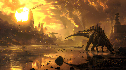 Asteroid Impact Dinosaur Extinction Visuals