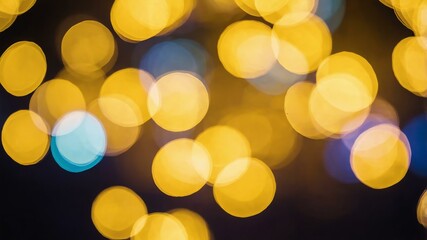 Abstract yellow themed light electric bokeh background