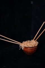 rice and chopsticks