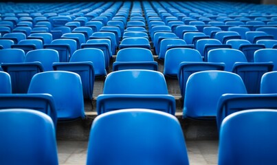Obraz premium Empty blue seats in a stadium