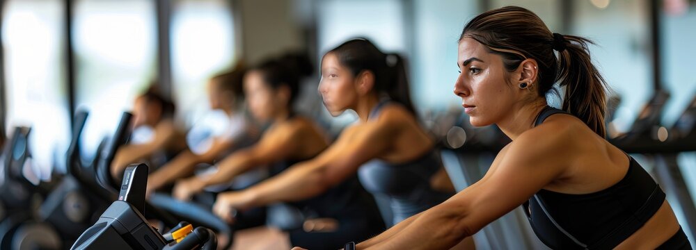 spinning class at the gym
