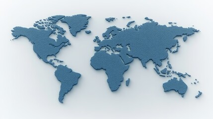 The design features an abstract world map with intricate details, showcasing global network connections, set against a bright white backdrop