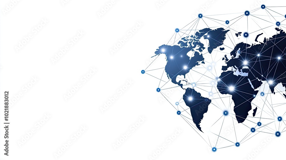 Aufkleber the design features an abstract world map with intricate details, showcasing global network connecti