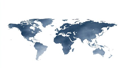 Fototapeta premium The design features an abstract world map with intricate details, showcasing global network connections, set against a bright white backdrop