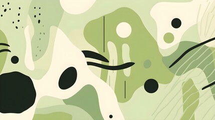 Seamless Background of abstract Shapes and Textures in green Tones. Creative Wallpaper