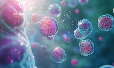 Naklejka premium Exploring the Nano-Molecular Health of Cells