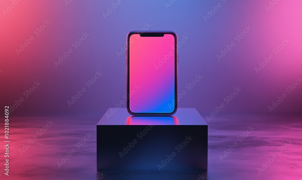 Poster cube podium for display of app