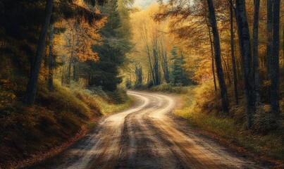Fototapeta premium dirt road with trees