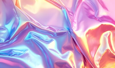 Holographic chrome gradient waves abstract background