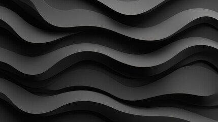 Abstract wavy black lines over a deep grey background with depth