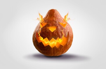 Halloween Lantern Pumpkin with a scary face.