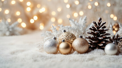 christmas decoration on the snow