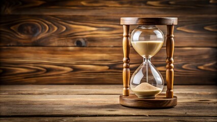 hourglass on wooden background