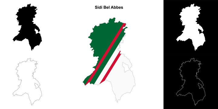 Sidi Bel Abbes province outline map set