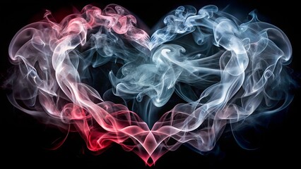 Fototapeta premium heart smoke on black