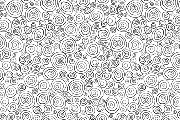 Abstract seamless circles pattern, Geometric black and white pattern, vector for packaging, print, decoration, background and wallpaper.