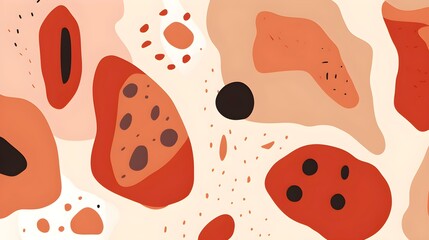 Seamless Background of abstract Shapes and Textures in red Tones. Creative Wallpaper