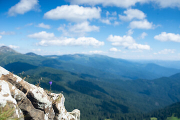 landscape with mountains and clouds