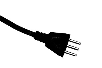 Brazilian power cable on white background