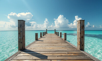 wooden pier on the sea