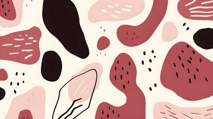 Seamless Background of abstract Shapes and Textures in ruby Tones. Creative Wallpaper